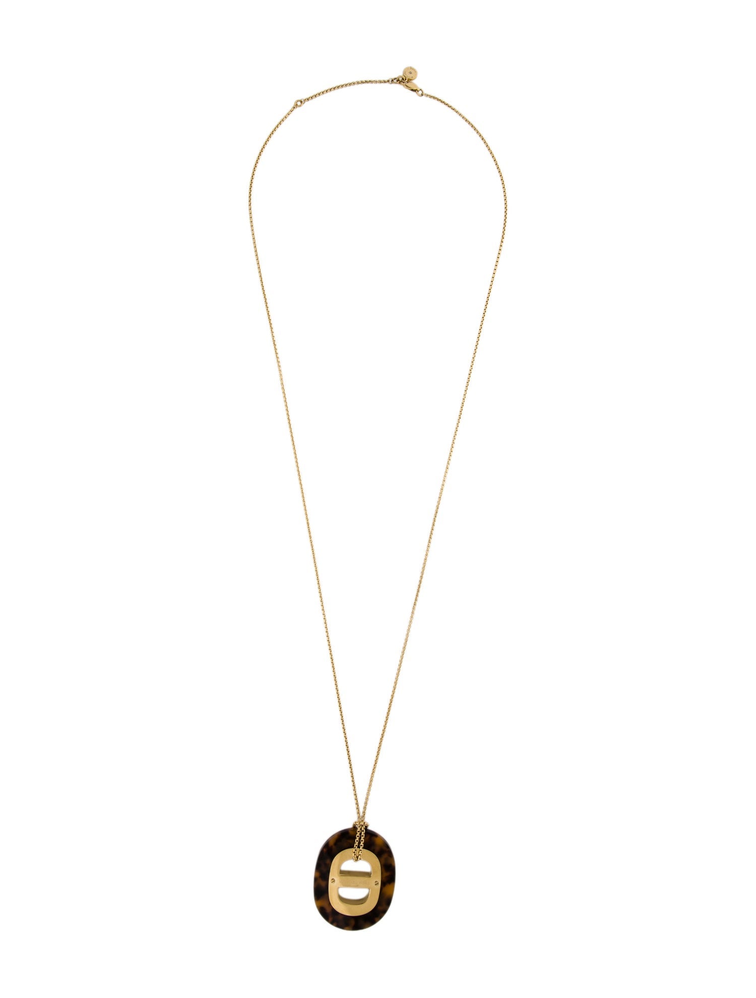 Michael Kors Tortoise Acetate Maritime Pendant Necklace